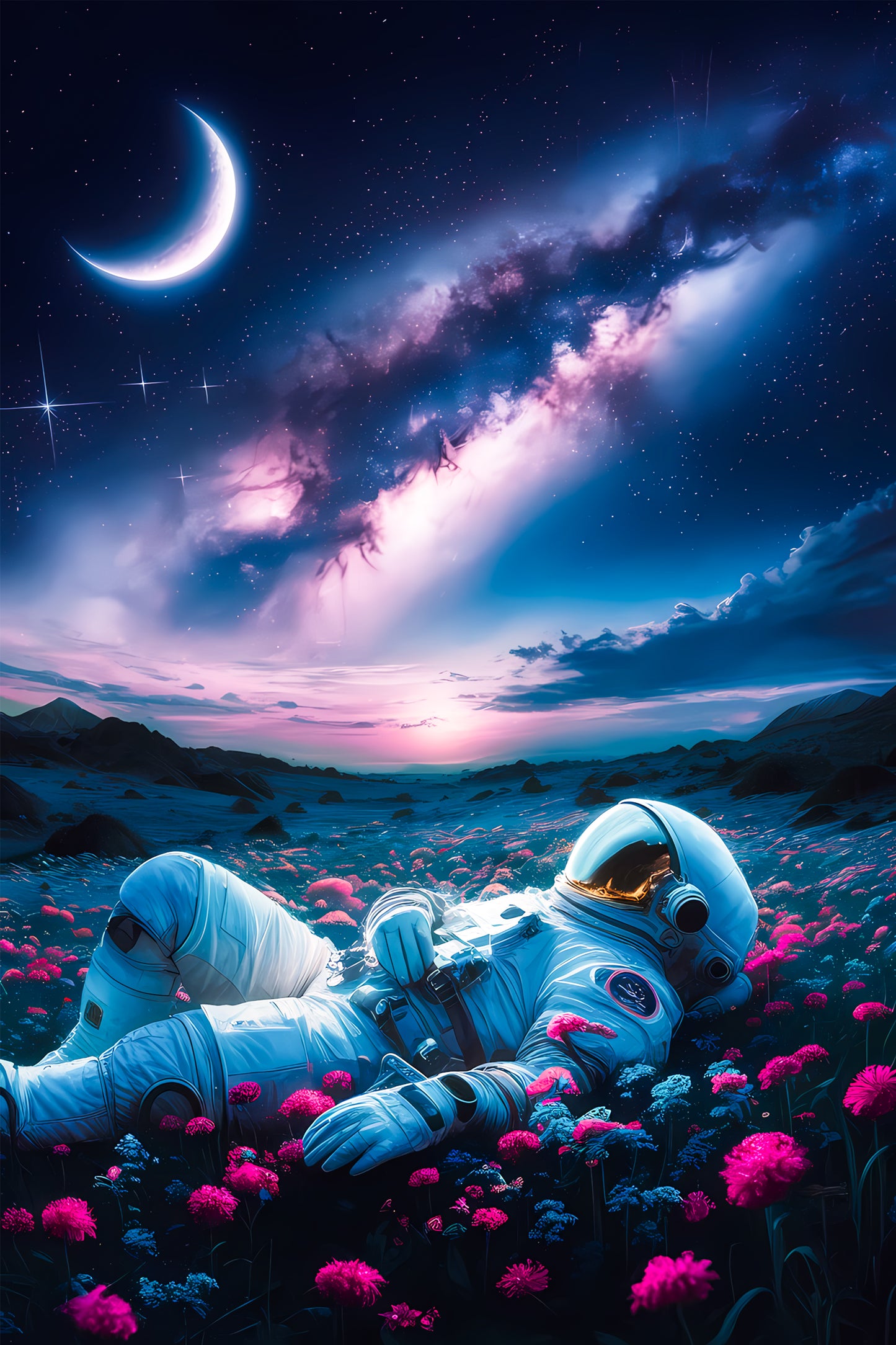 Celestial Dreams: The Astronaut’s Escape Acrylic Print