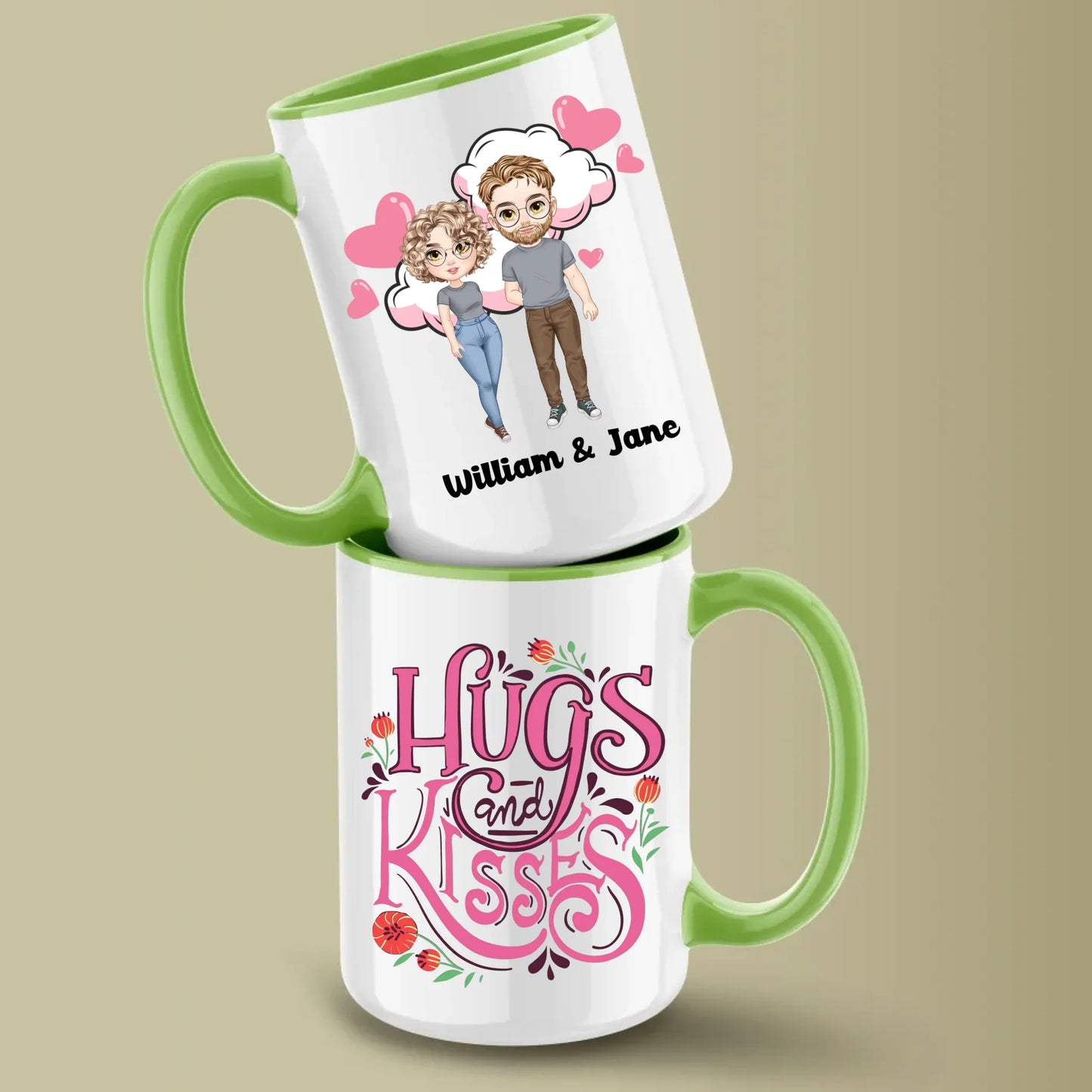 Glossy Two 15oz Mug Mockupgreen