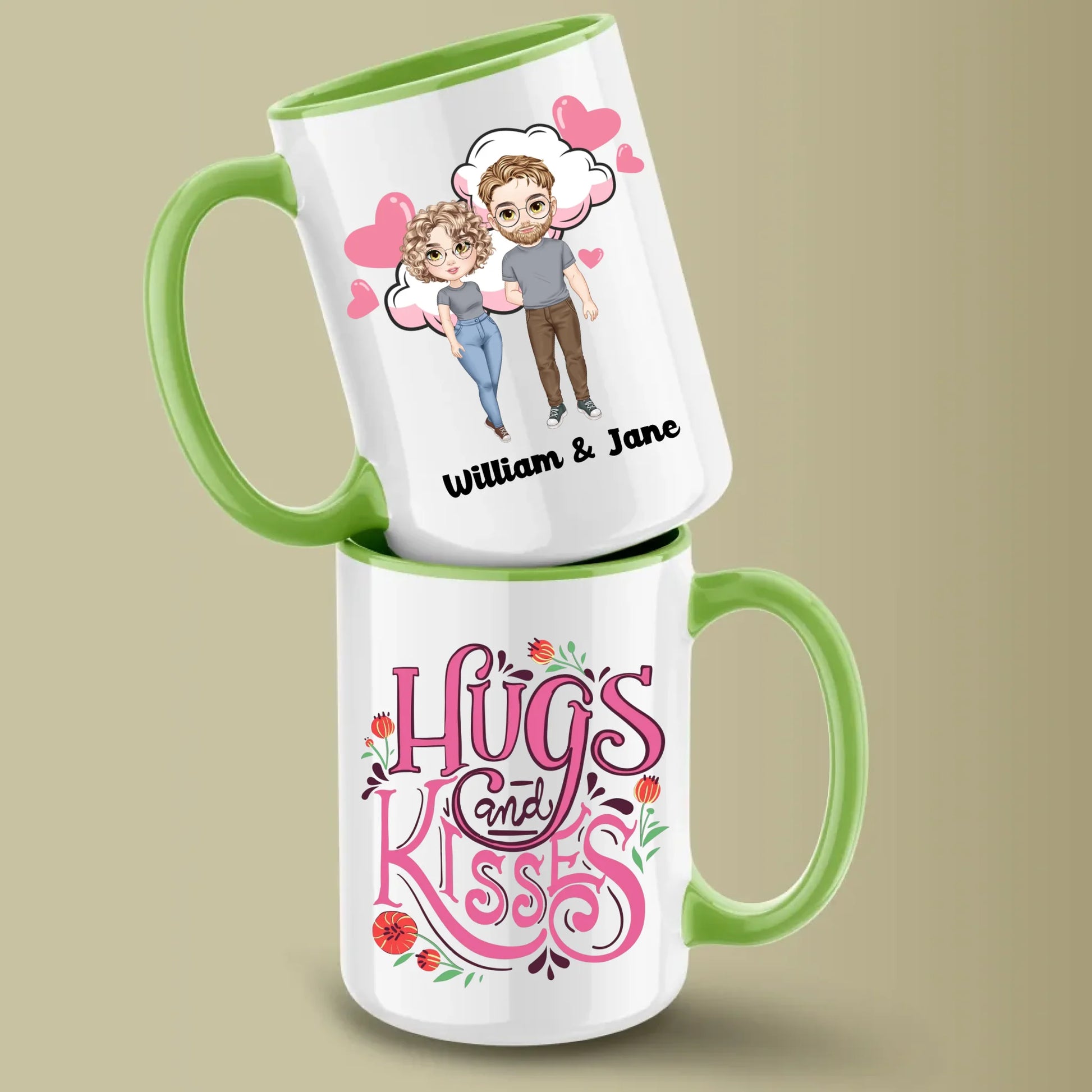 Glossy Two 15oz Mug Mockupgreen