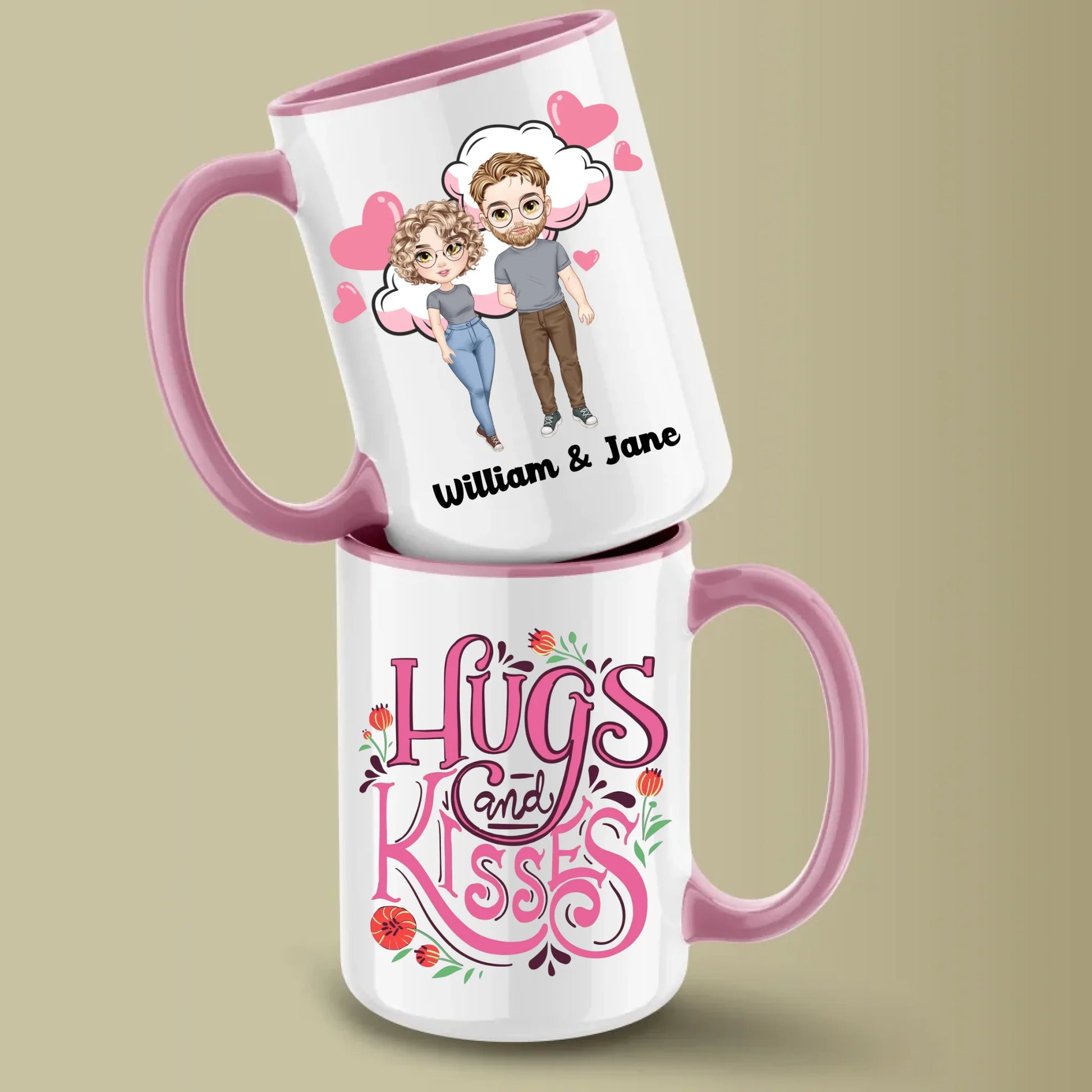 Glossy Two 15oz Mug Mockup pink