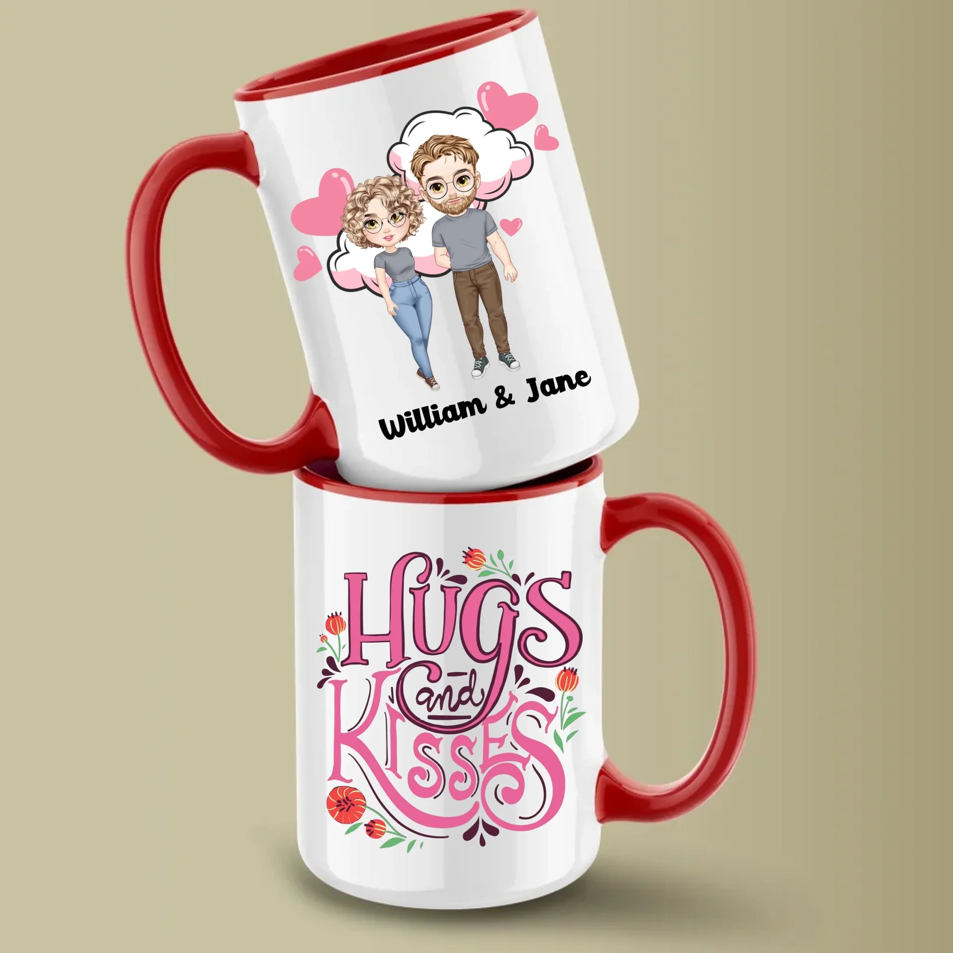 Glossy Two 15oz Mug Mockup red