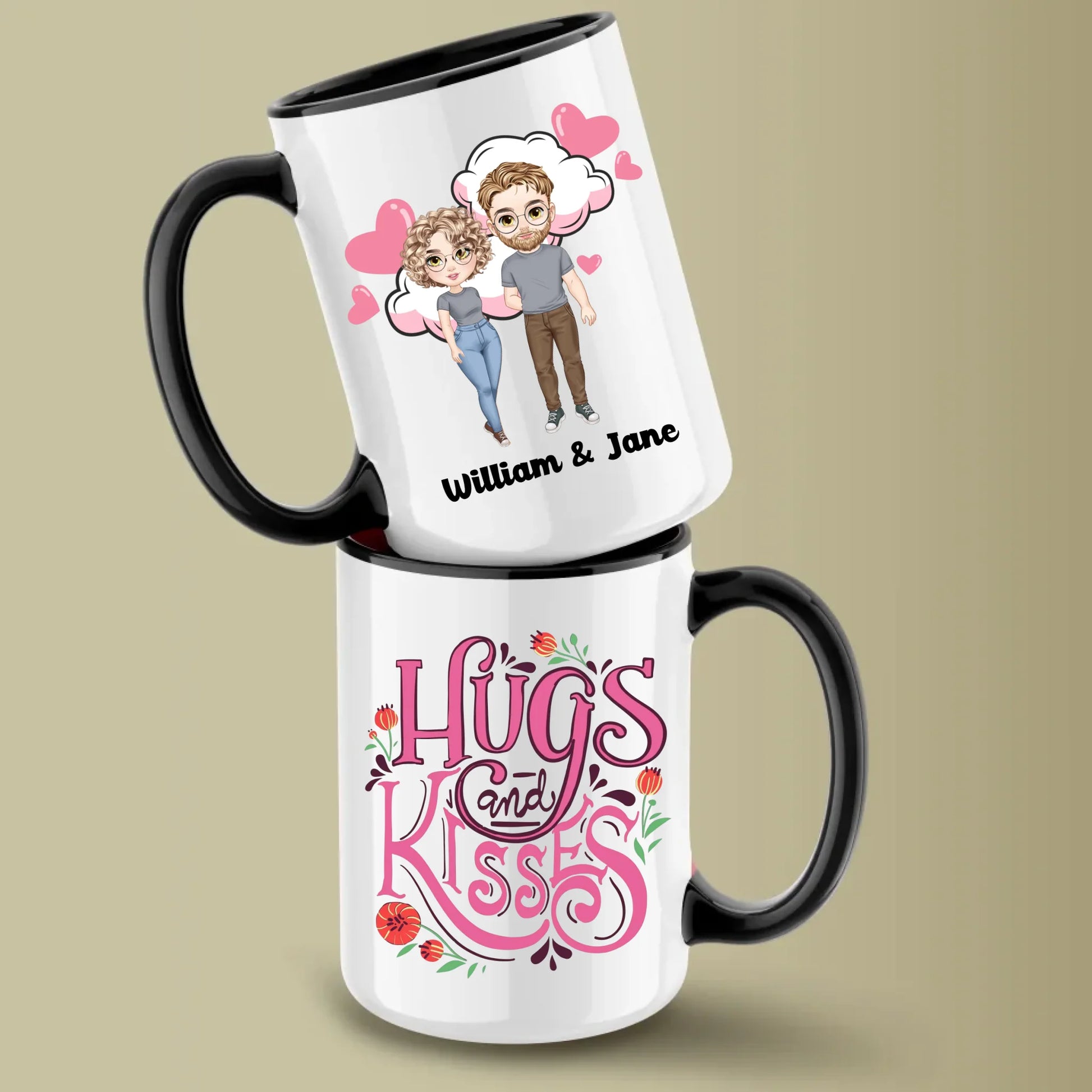 Glossy Two 15oz Mug Mockup black