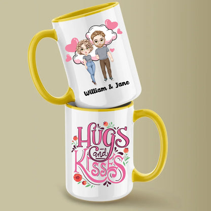 Glossy Two 15oz Mug Mockup yellow